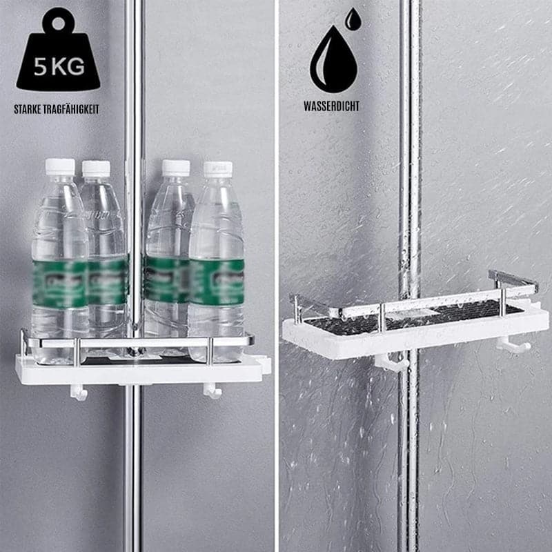 Shower Rod Storage Holder – Corrosion-Resistant & Adjustable Tray