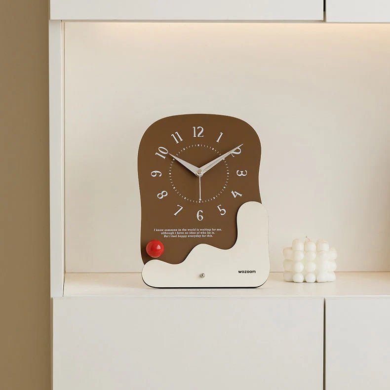 Silent Eco - Friendly Wooden Desk & Wall Clock – Modern 2 - in - 1 Minimalist Design - Lattea Global