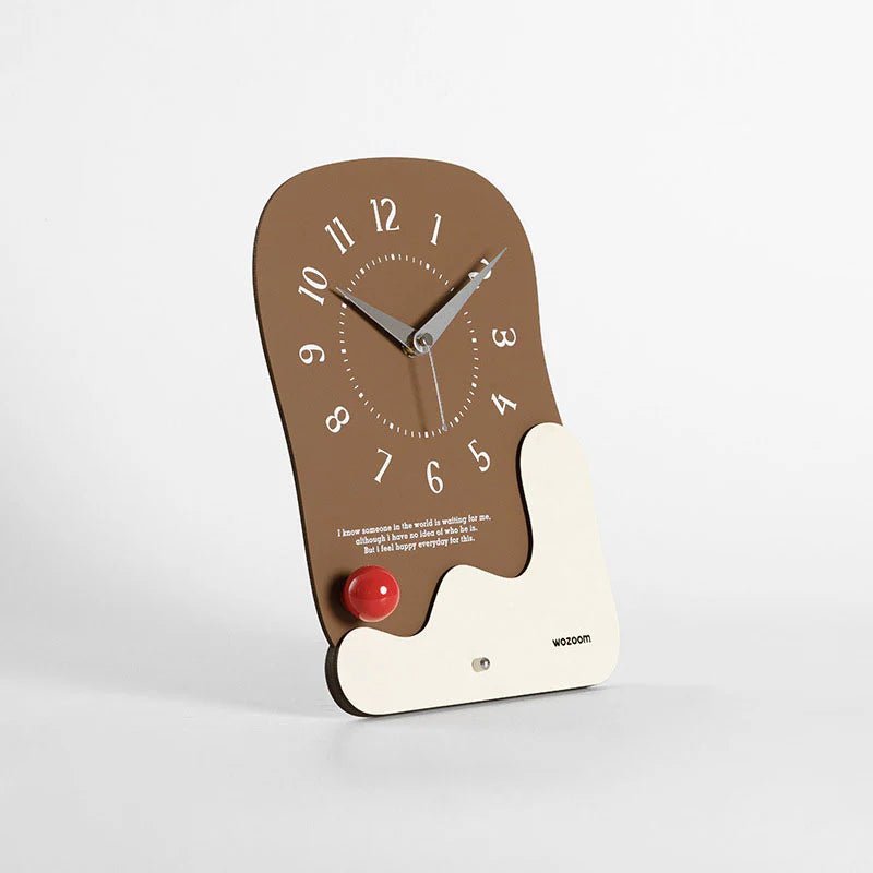 Silent Eco - Friendly Wooden Desk & Wall Clock – Modern 2 - in - 1 Minimalist Design - Lattea Global