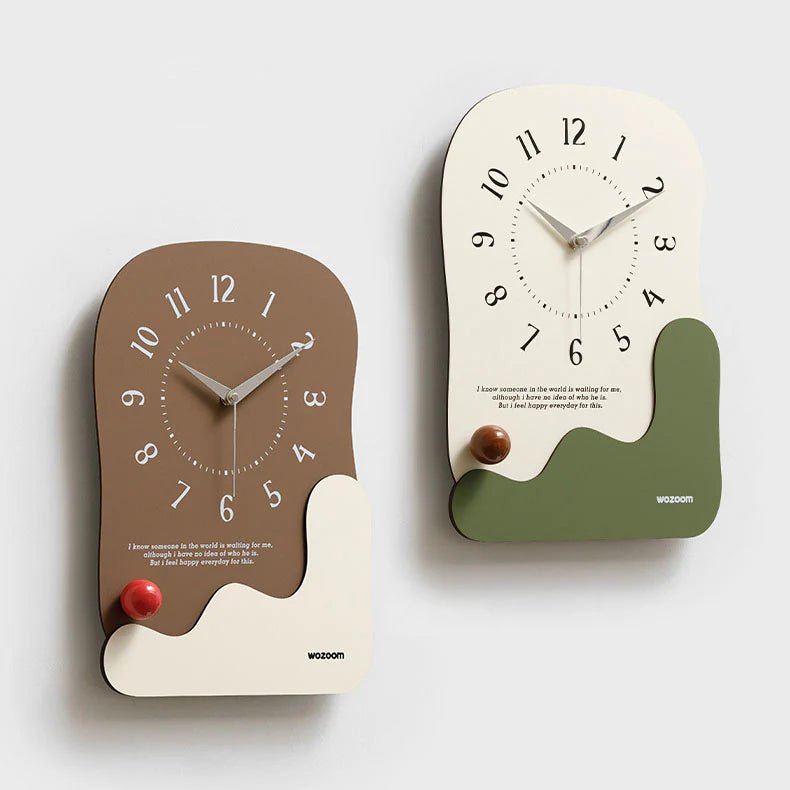 Silent Eco - Friendly Wooden Desk & Wall Clock – Modern 2 - in - 1 Minimalist Design - Lattea Global