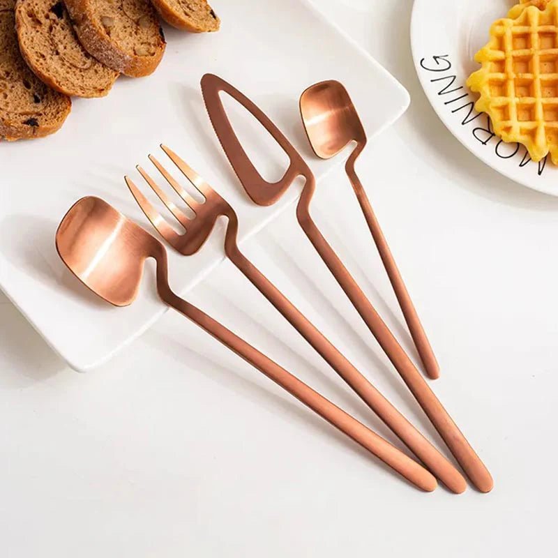 Skeleton Cutlery Set – Luxe Stainless Steel with Bold Contemporary Design - Lattea Global