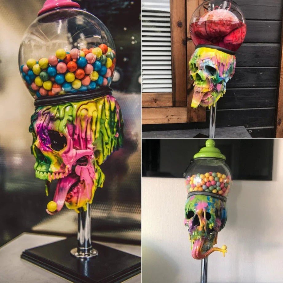 Skull Bubble Gum Machine for Halloween Table Decor - Lattea Global