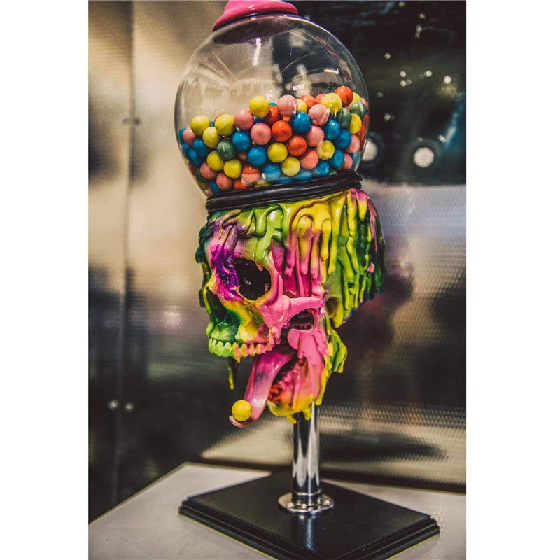 Skull Bubble Gum Machine for Halloween Table Decor