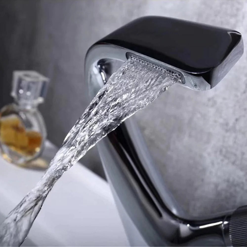 Waterfall Bathroom Sink Faucet with Single Handle