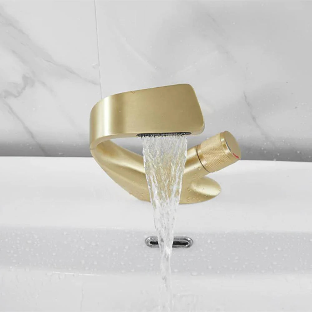 Waterfall Bathroom Sink Faucet with Single Handle