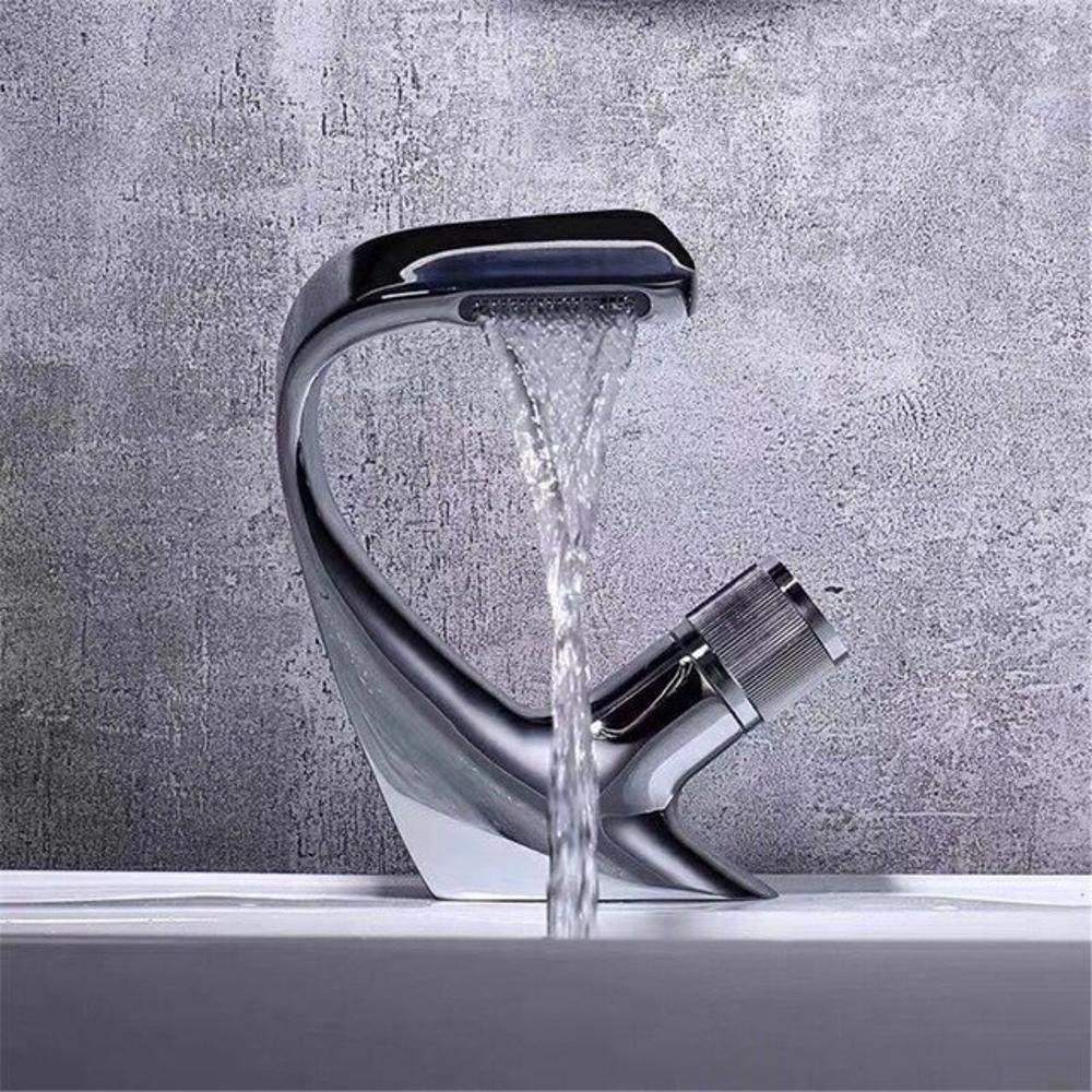 Waterfall Bathroom Sink Faucet with Single Handle