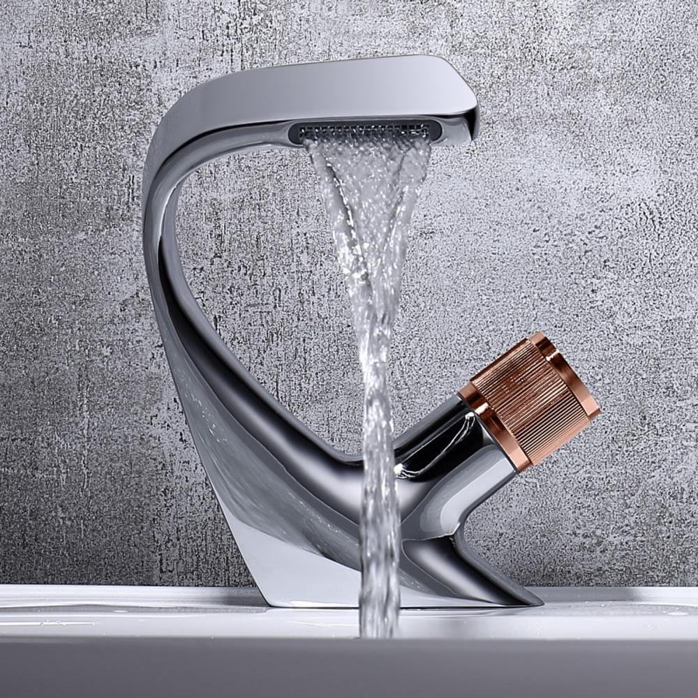 Waterfall Bathroom Sink Faucet with Single Handle