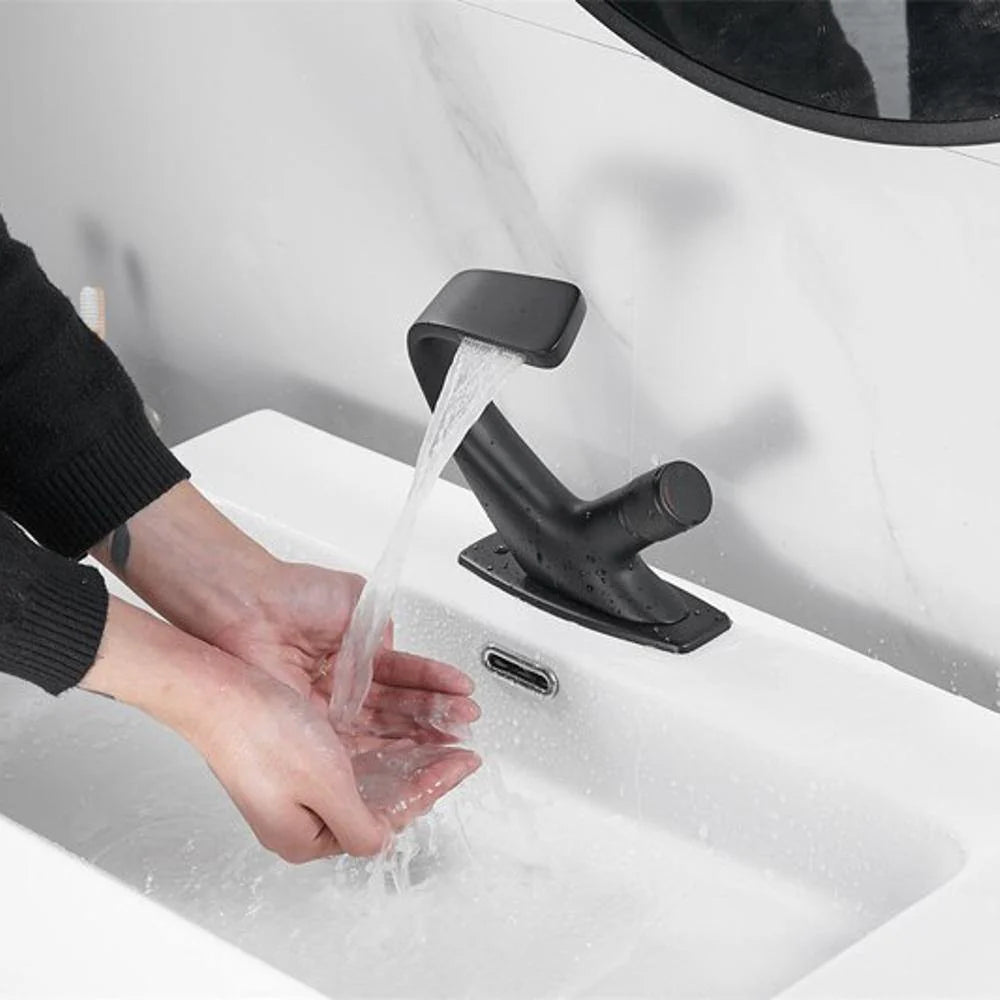 Waterfall Bathroom Sink Faucet with Single Handle