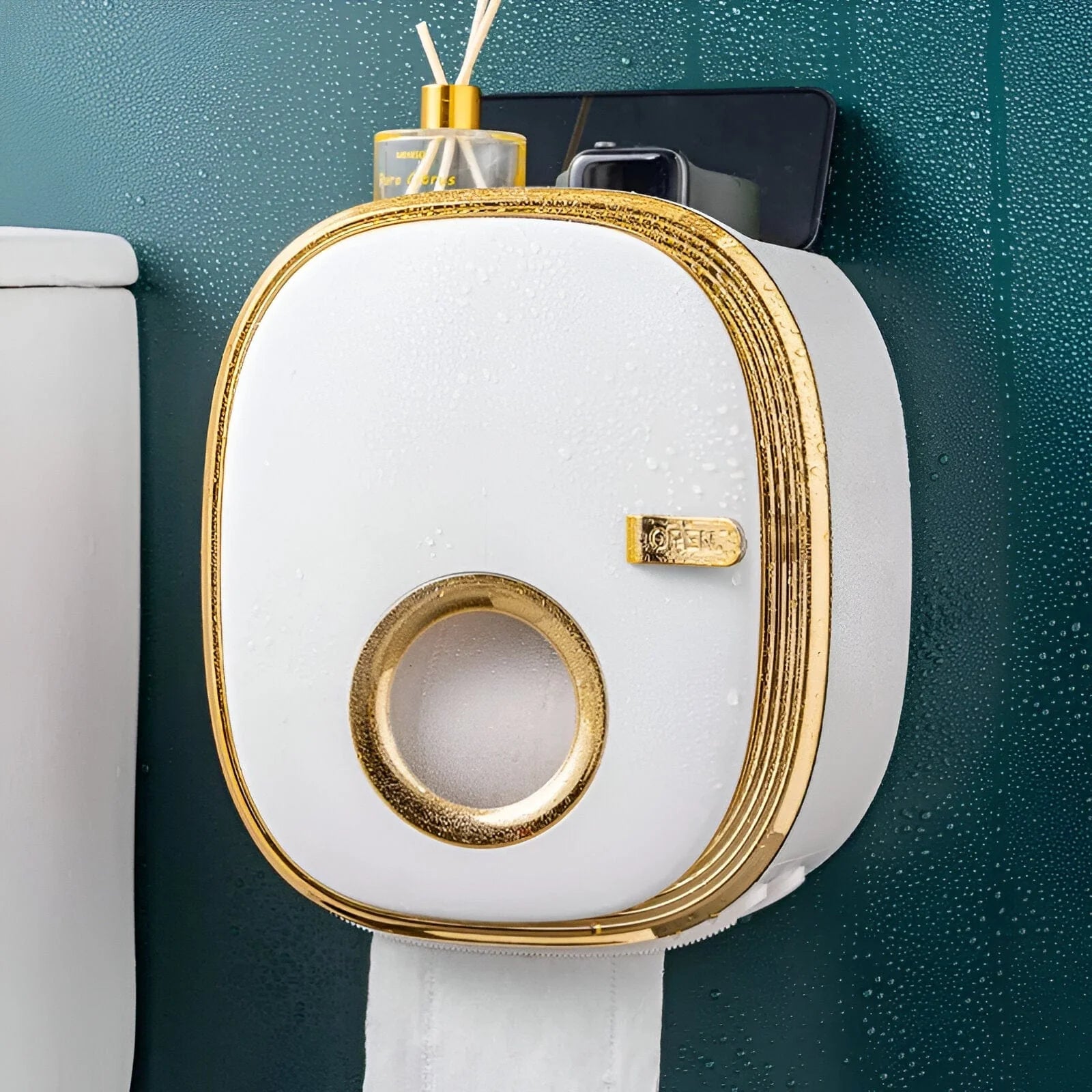 Wall-Mounted Toilet Paper Holder with Shelf