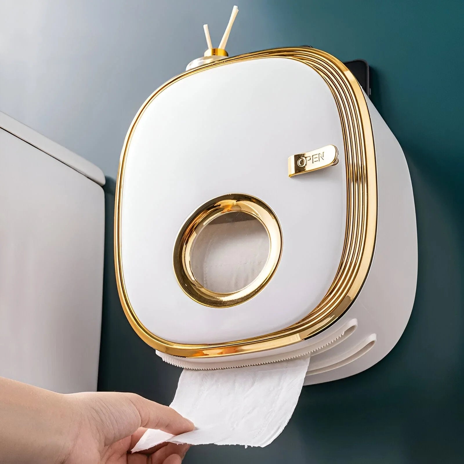 Wall-Mounted Toilet Paper Holder with Shelf