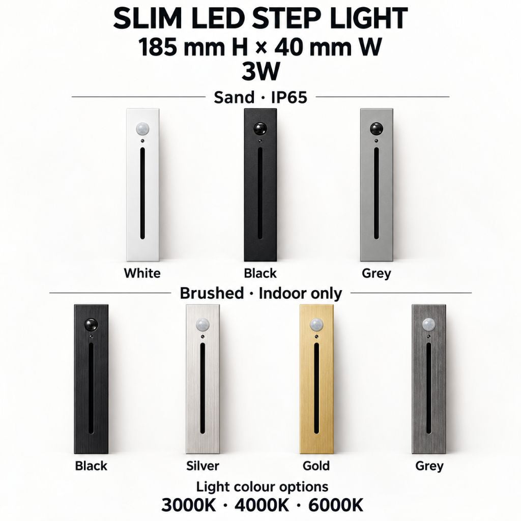 Slim Aluminium Recessed LED Step Light with Motion Sensor