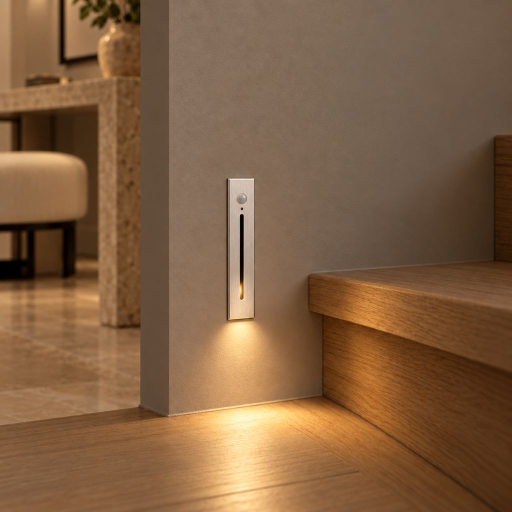 Slim Aluminium Recessed LED Step Light with Motion Sensor
