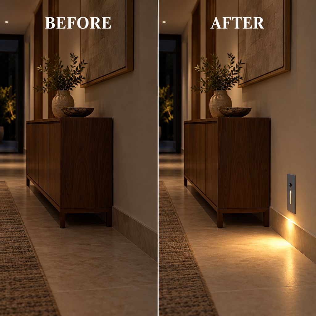 Slim Recessed LED Step Light with Optional PIR Sensor