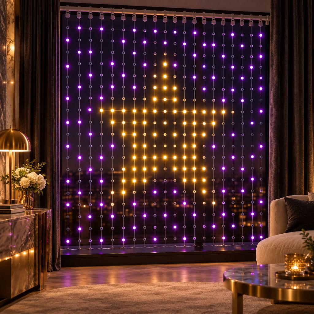 Smart RGB LED Curtain Lights with App Control and Music Sync
