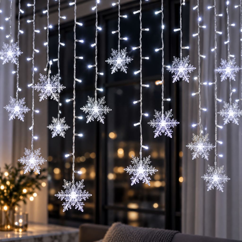 Snowflake LED Christmas Lights with 8 Lighting Modes