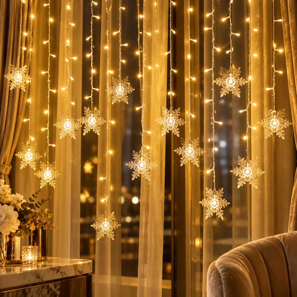 Snowflake LED Christmas Lights with 8 Lighting Modes