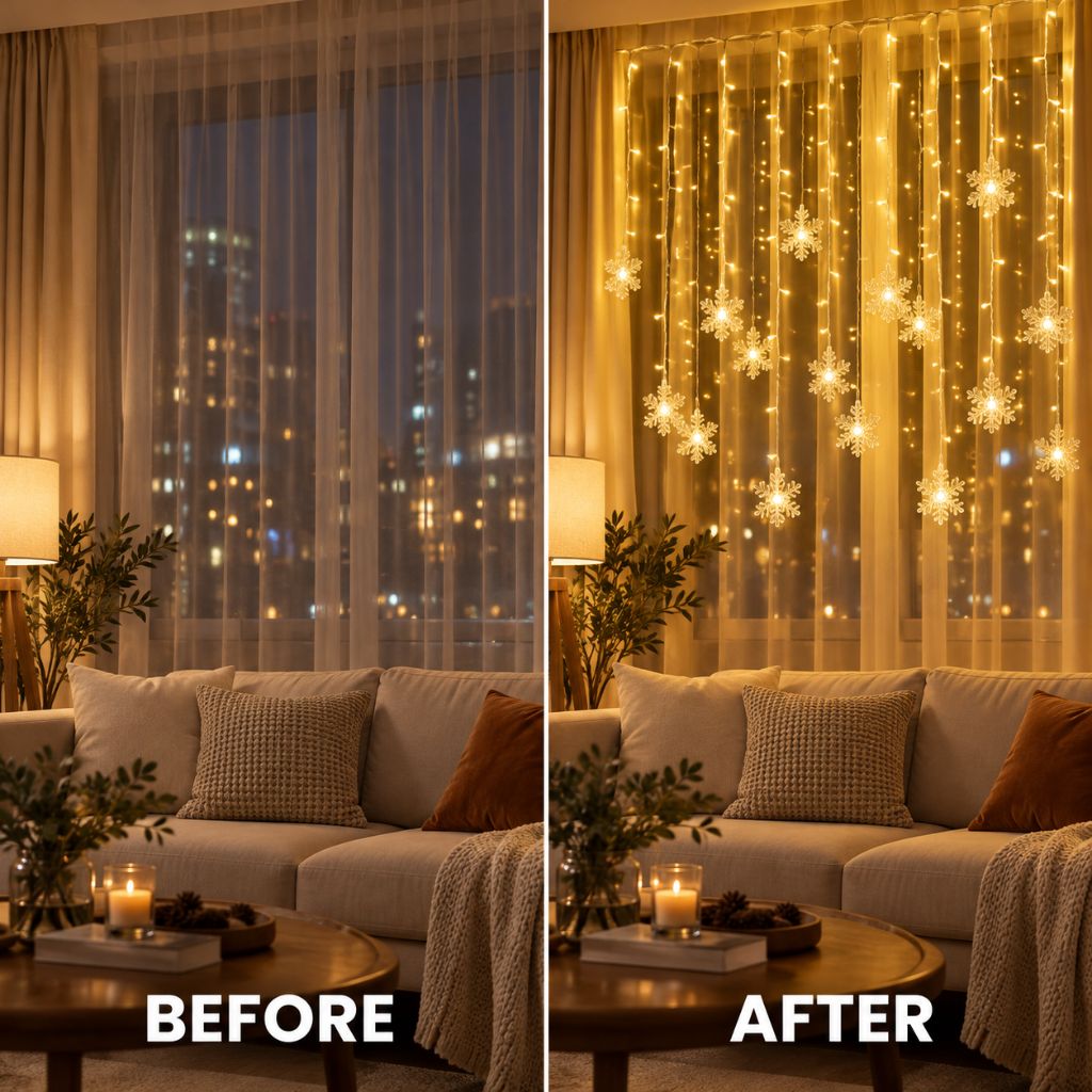 Snowflake LED Christmas Lights with 8 Lighting Modes