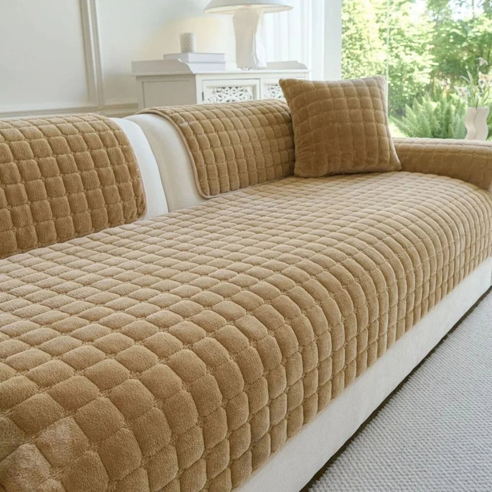 Soft flannel sofa cover non-slip quilted furniture protector - view 3