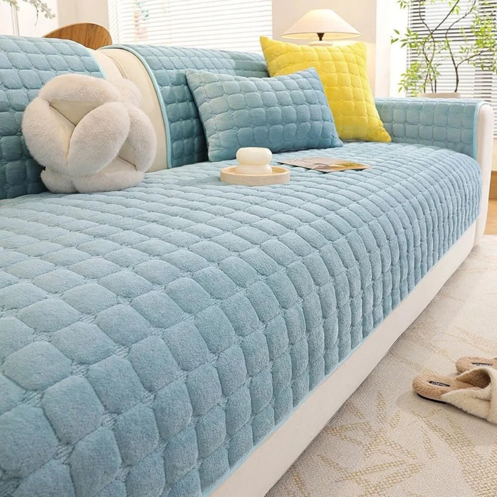 Soft flannel sofa cover non-slip quilted furniture protector - view 17
