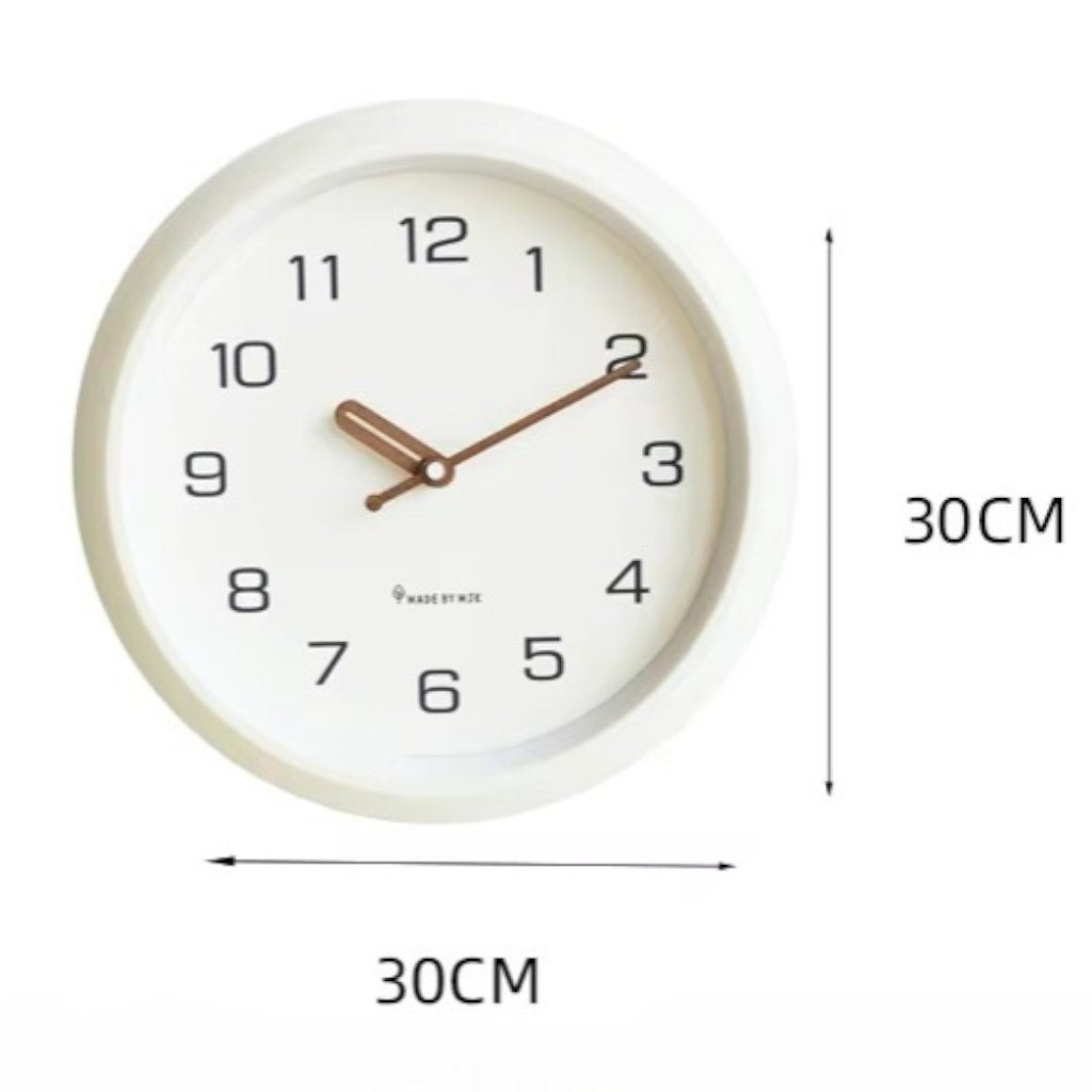 SoftOrb Scandinavian Cream Silent Wall Clock - Lattea Global