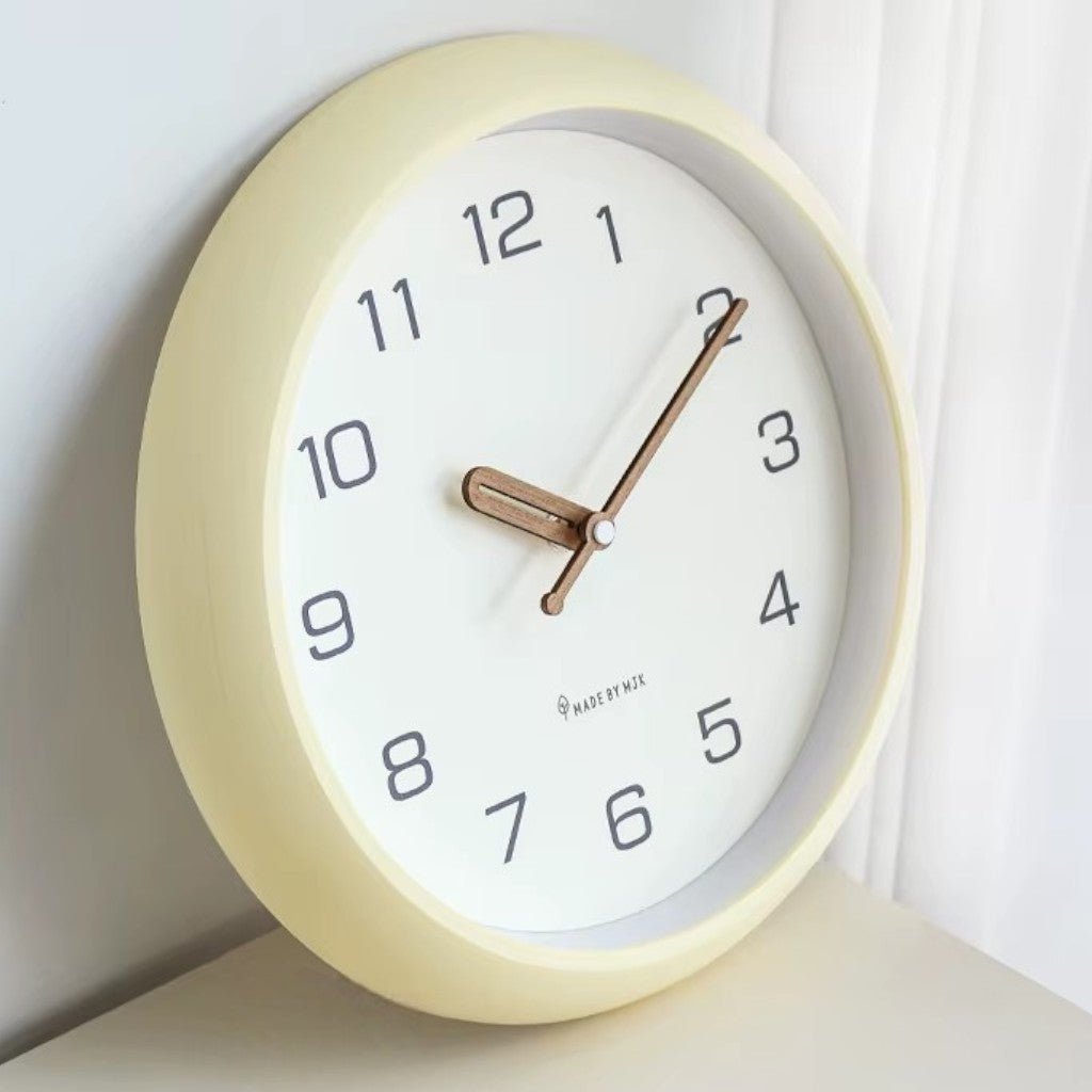 SoftOrb Scandinavian Cream Silent Wall Clock - Lattea Global