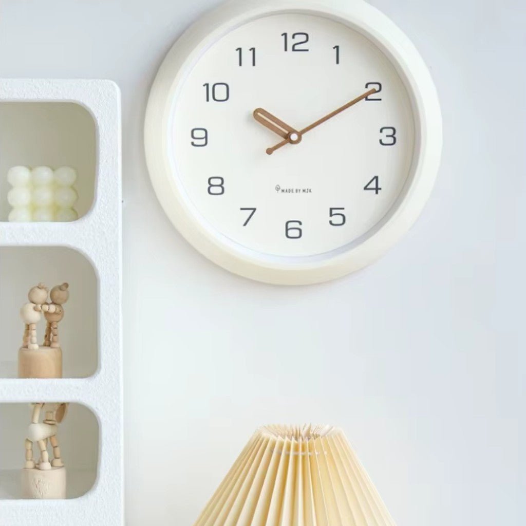 SoftOrb Scandinavian Cream Silent Wall Clock - Lattea Global