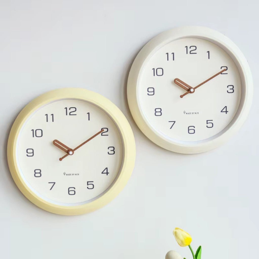SoftOrb Scandinavian Cream Silent Wall Clock - Lattea Global