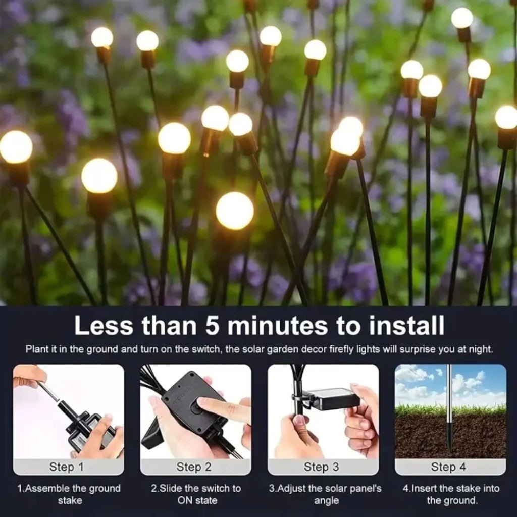 Solar Firefly Garden Light IP65 Waterproof Stake Lamp Outdoor Light - Lattea Global