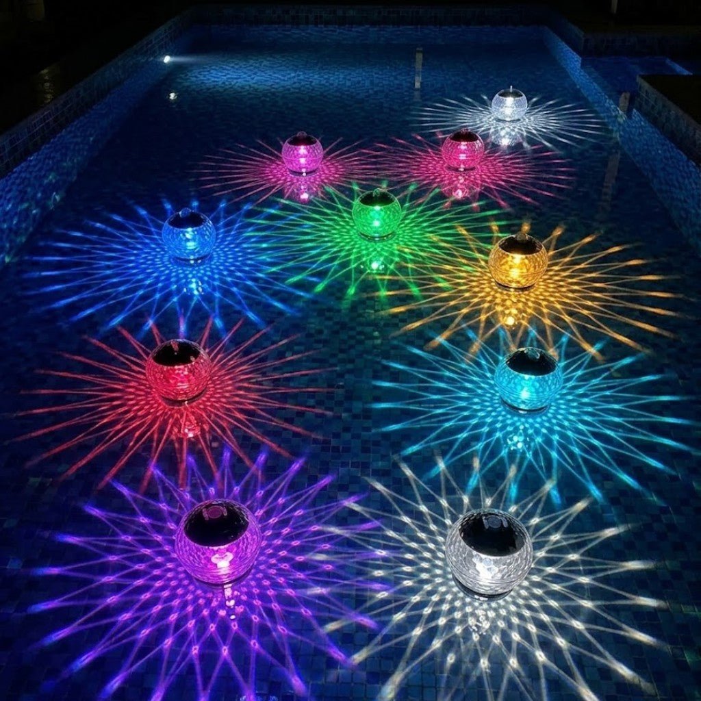 Solar Floating Pool Lights RGB Colour Changing - Waterproof LED Ball - Lattea Global