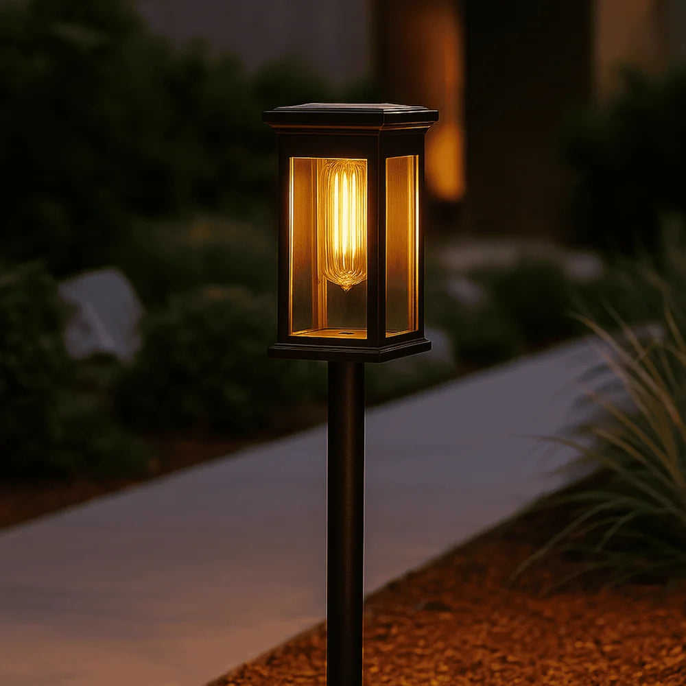 Solar garden pathway post light weather-resistant set - view 3