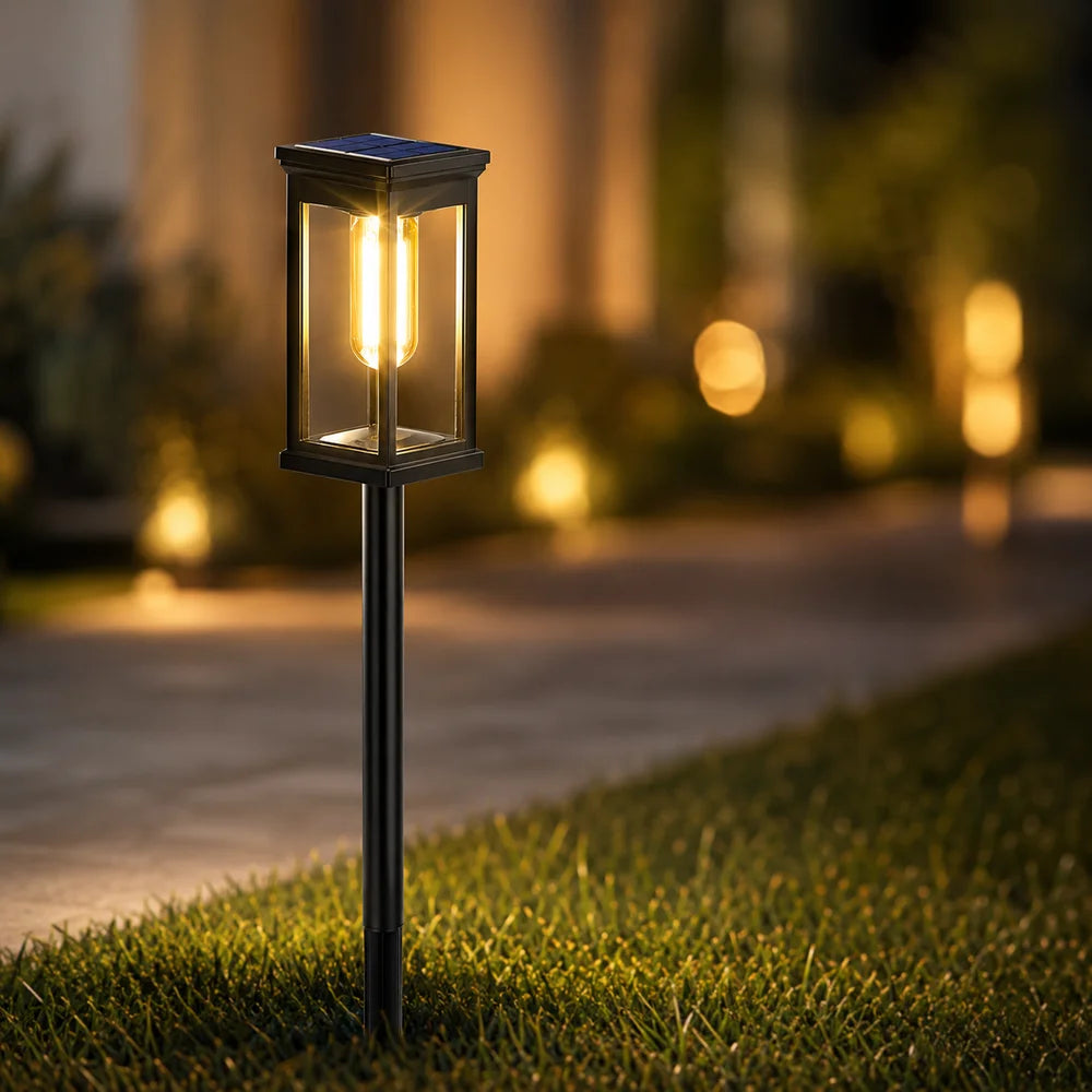 Solar garden pathway post light weather-resistant set - view 6