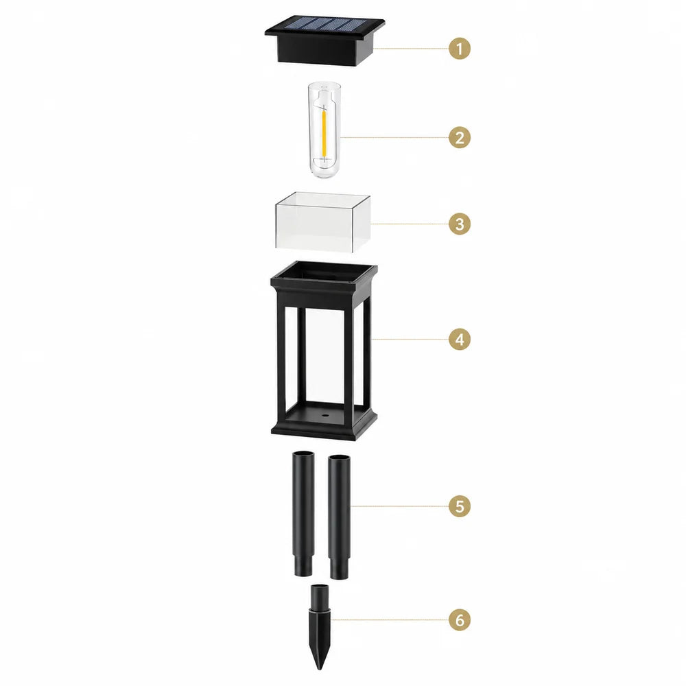 Solar garden pathway post light weather-resistant set - view 9