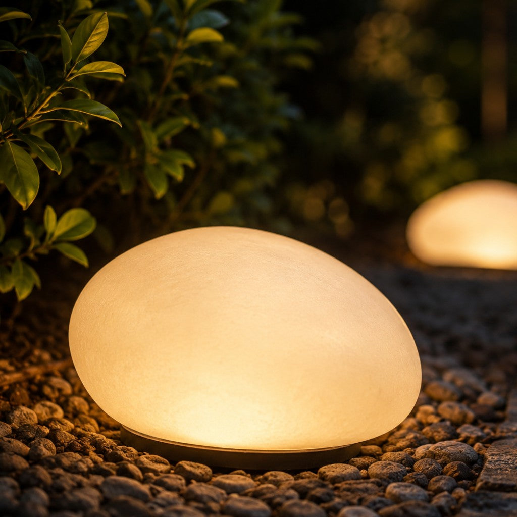 Solar Garden Pebble Stone Outdoor Light IP65 Waterproof Auto Dusk to Dawn