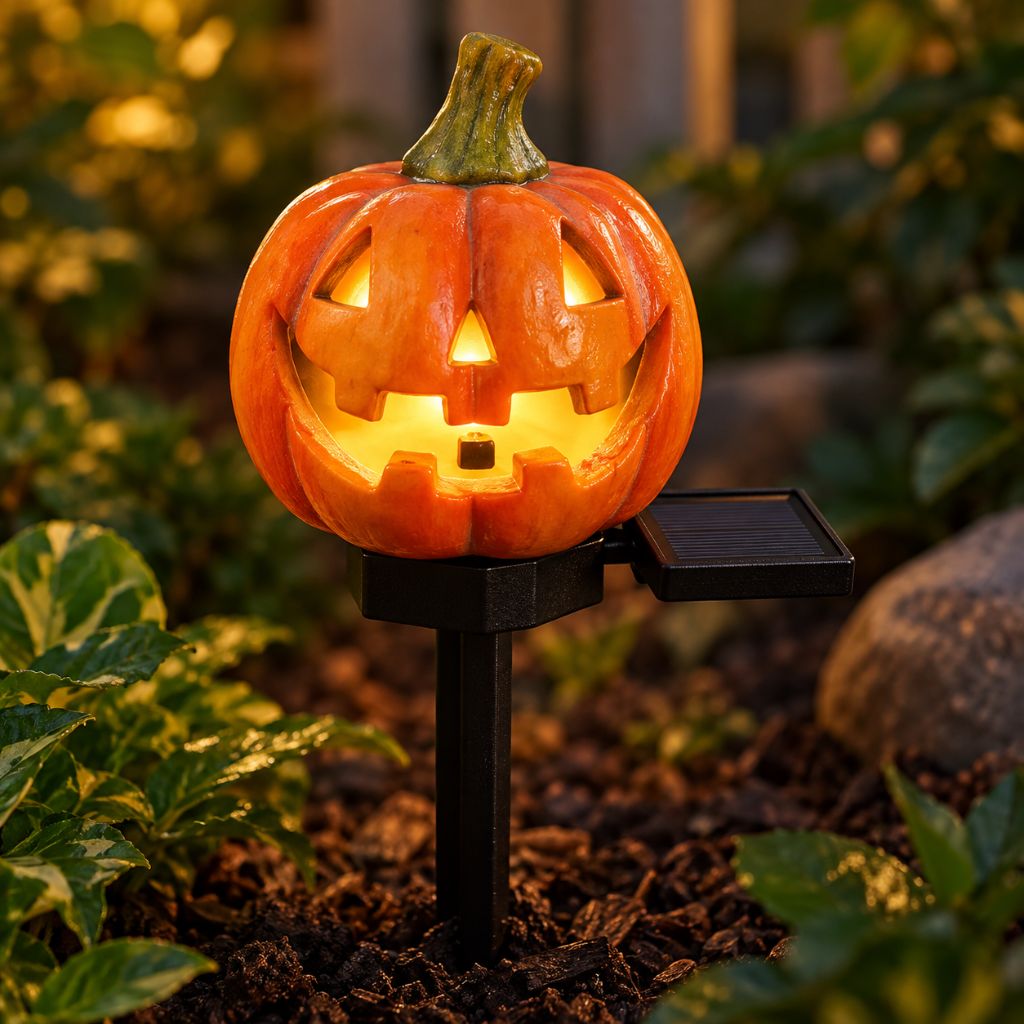Solar Halloween Pumpkin LED Garden Stake Light IP55