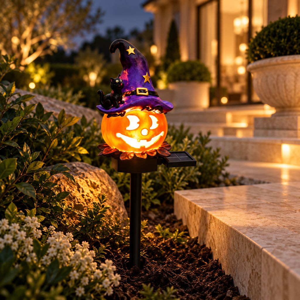 Solar Halloween Pumpkin LED Garden Stake Light IP55