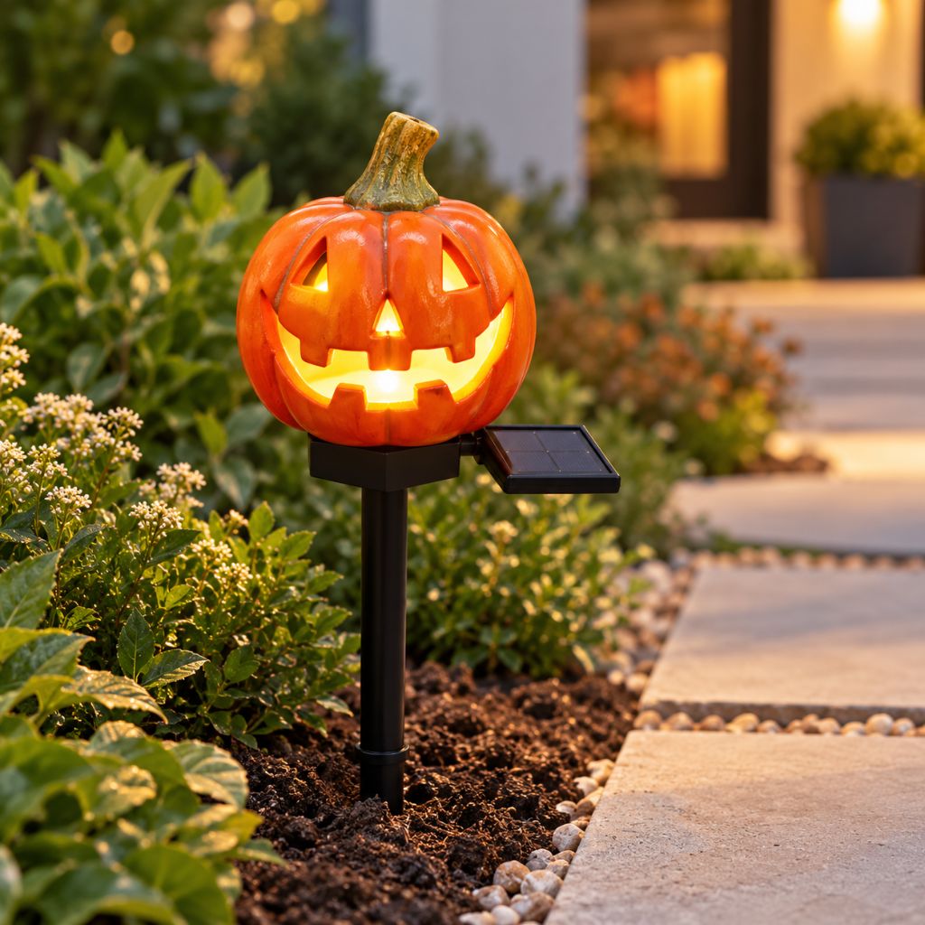 Solar Halloween Pumpkin LED Garden Stake Light IP55