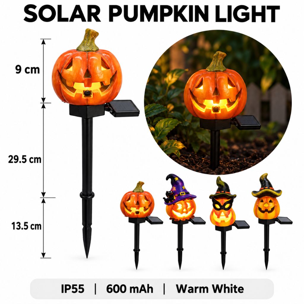 Solar Halloween Pumpkin LED Garden Stake Light IP55
