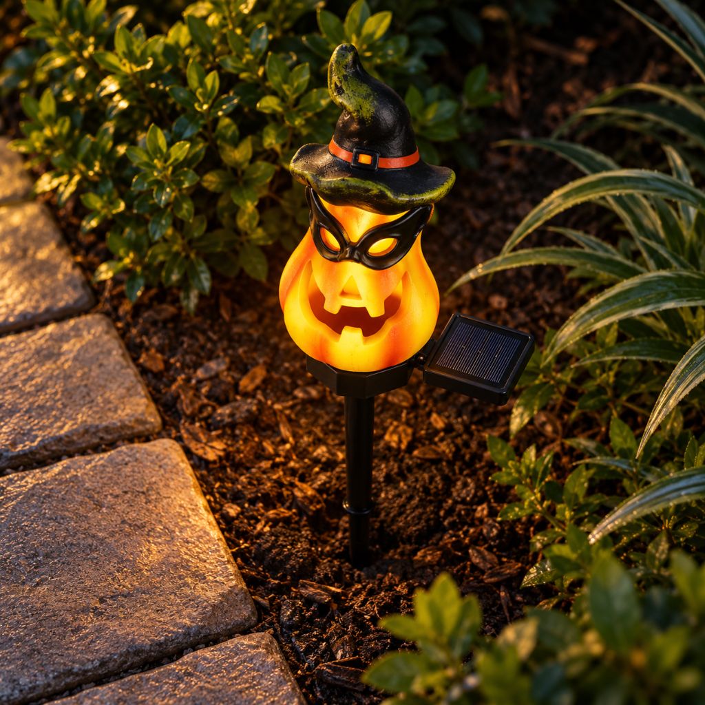 Solar Halloween Pumpkin LED Garden Stake Light IP55