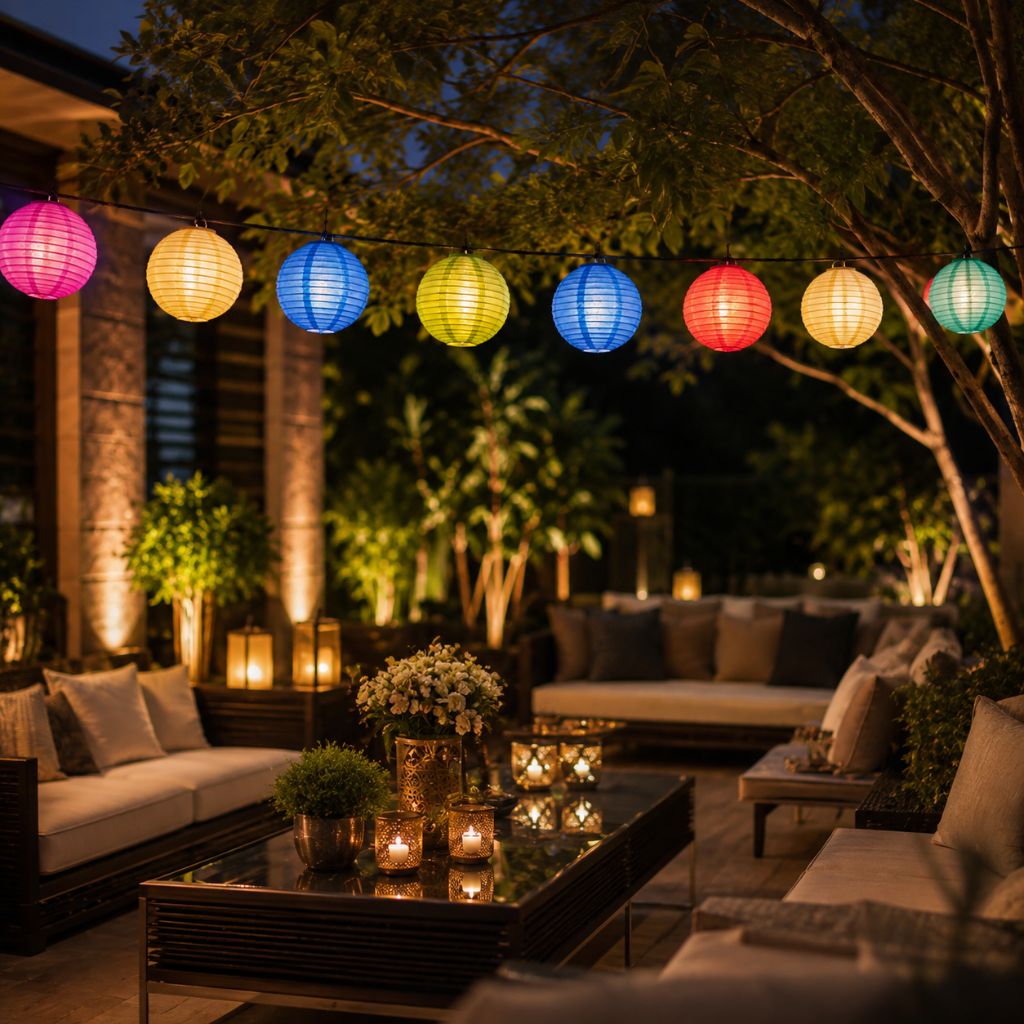 Solar Lantern String Lights IP65 Waterproof Outdoor Garden Patio Decor
