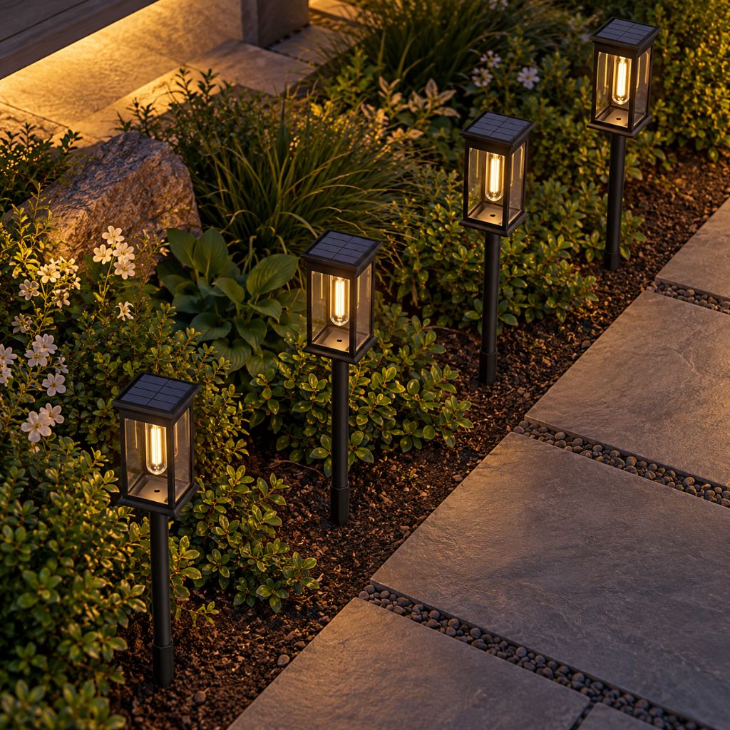 Solar LED Lantern Pathway Lights IP65 with Auto On/Off