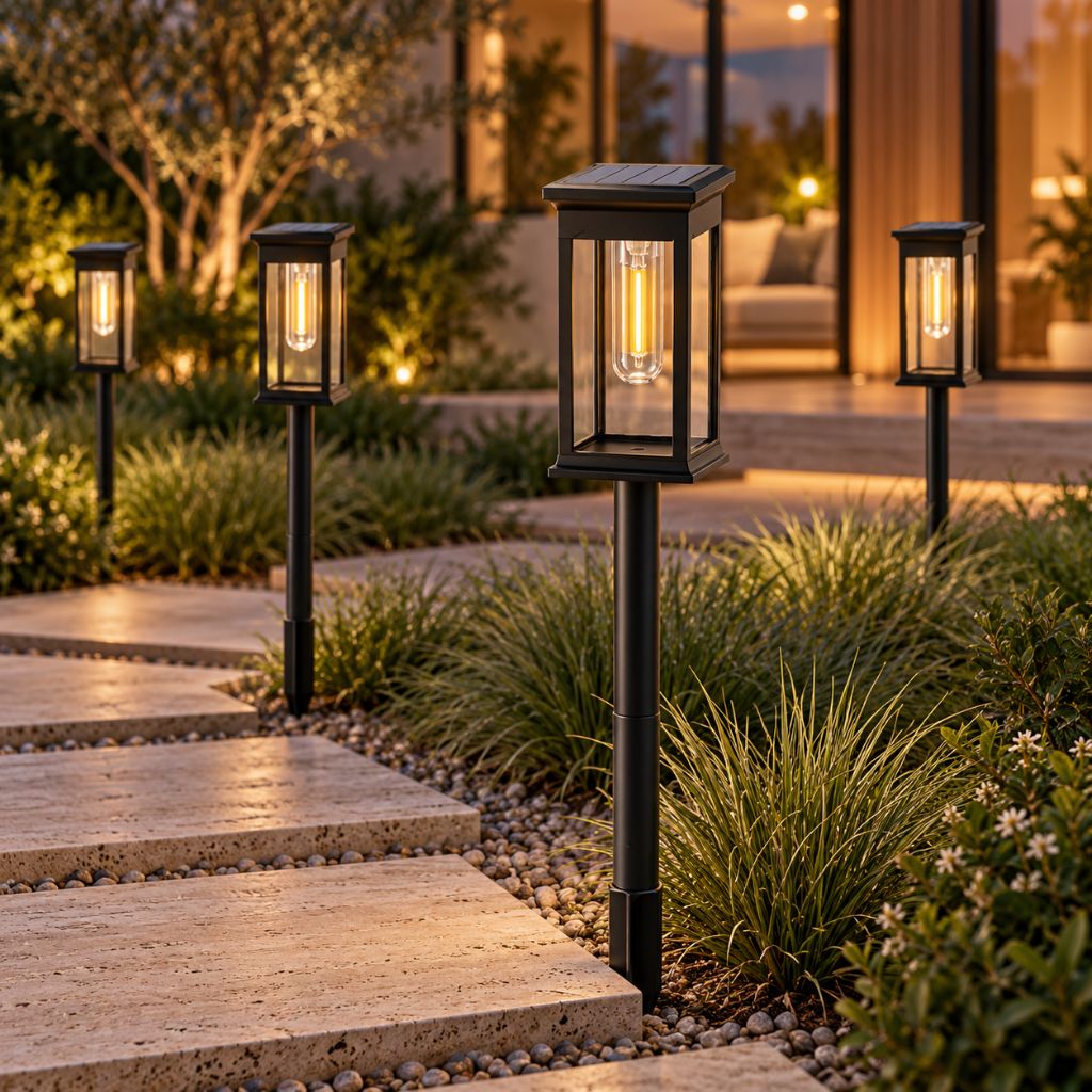 Solar LED Lantern Pathway Lights IP65 with Auto On/Off