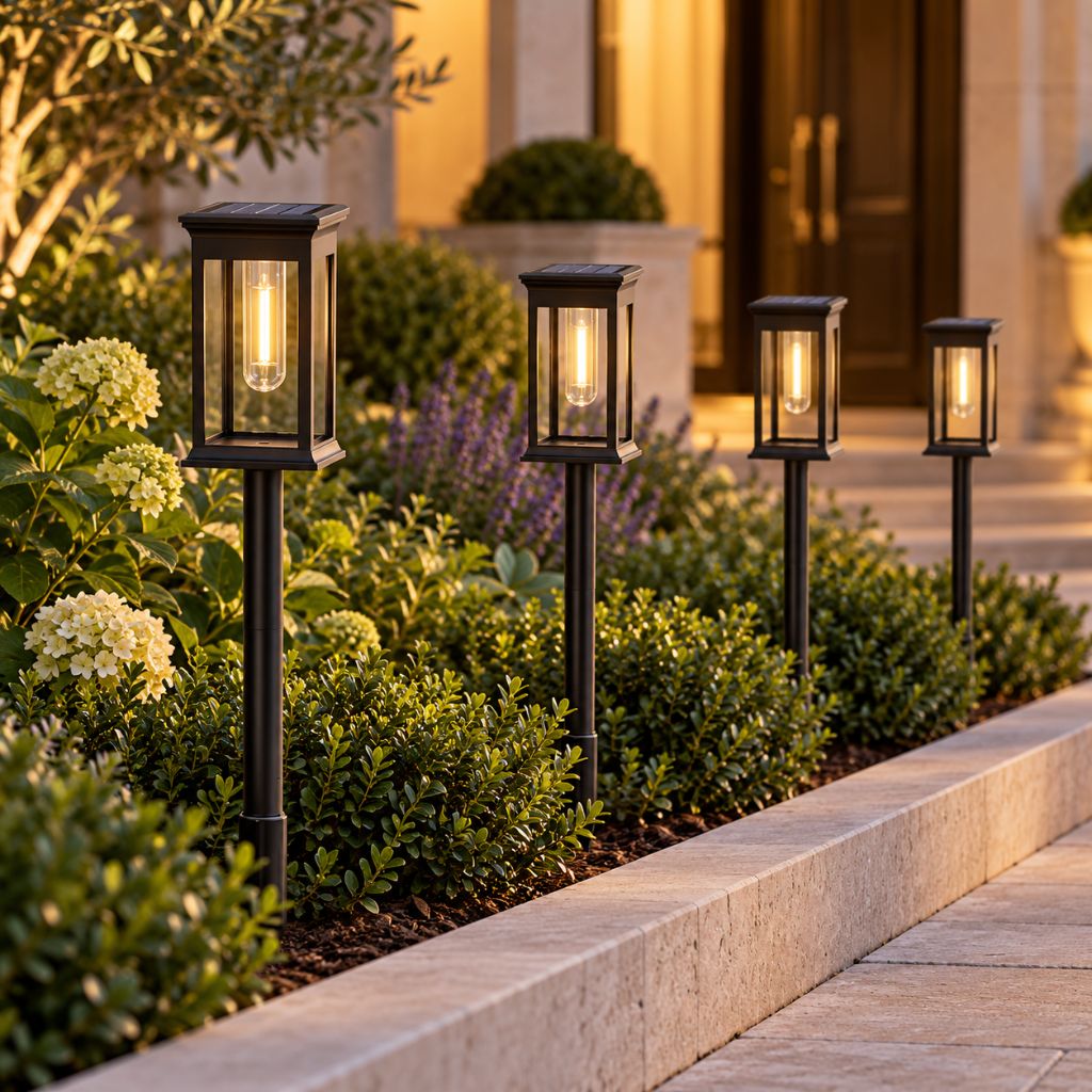 Solar LED Lantern Pathway Lights IP65 with Auto On/Off