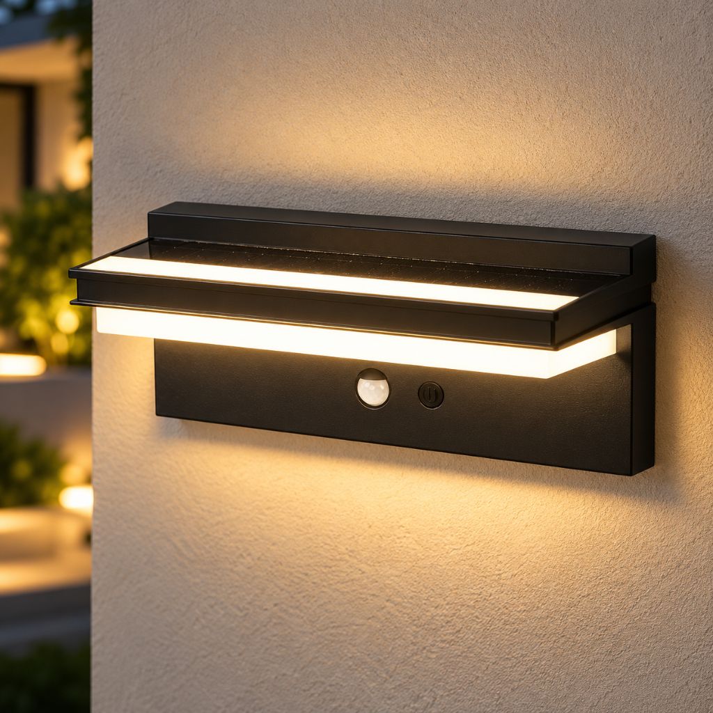 Solar LED Outdoor Wall Light with Motion Sensor and 4 Modes