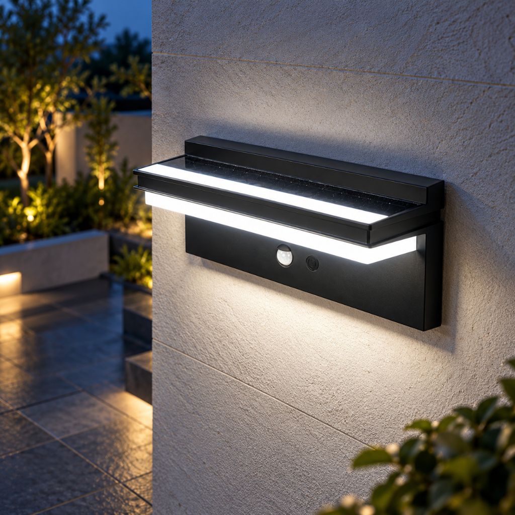 Solar LED Outdoor Wall Light with Motion Sensor and 4 Modes