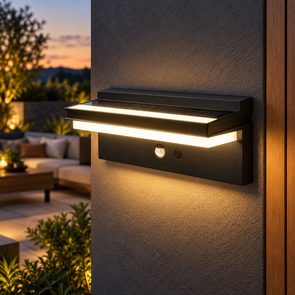 Solar LED Outdoor Wall Light with Motion Sensor and 4 Modes