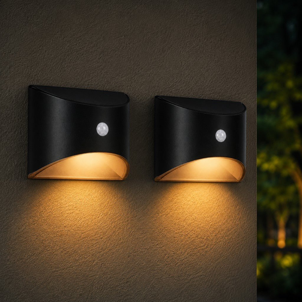 Solar Outdoor Garden Wall Light PIR Motion Sensor IP65 Waterproof Lamp - Lattea Global