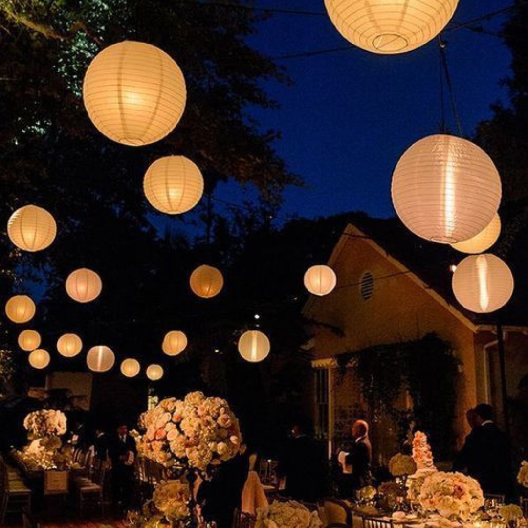 Decorative Chinese Paper Lanterns with Solar Power for Events