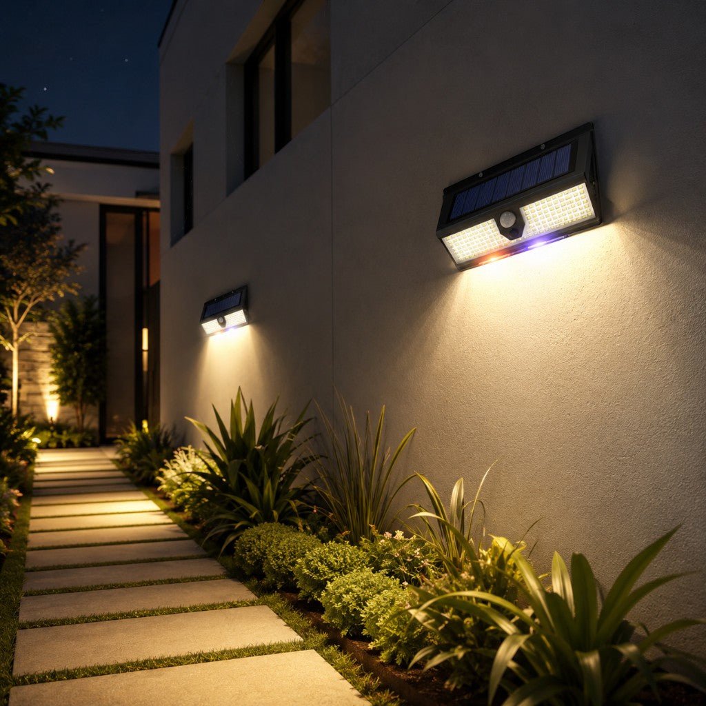 Solar Outdoor Wall Light LED PIR Motion Sensor IP65 - Lattea Global