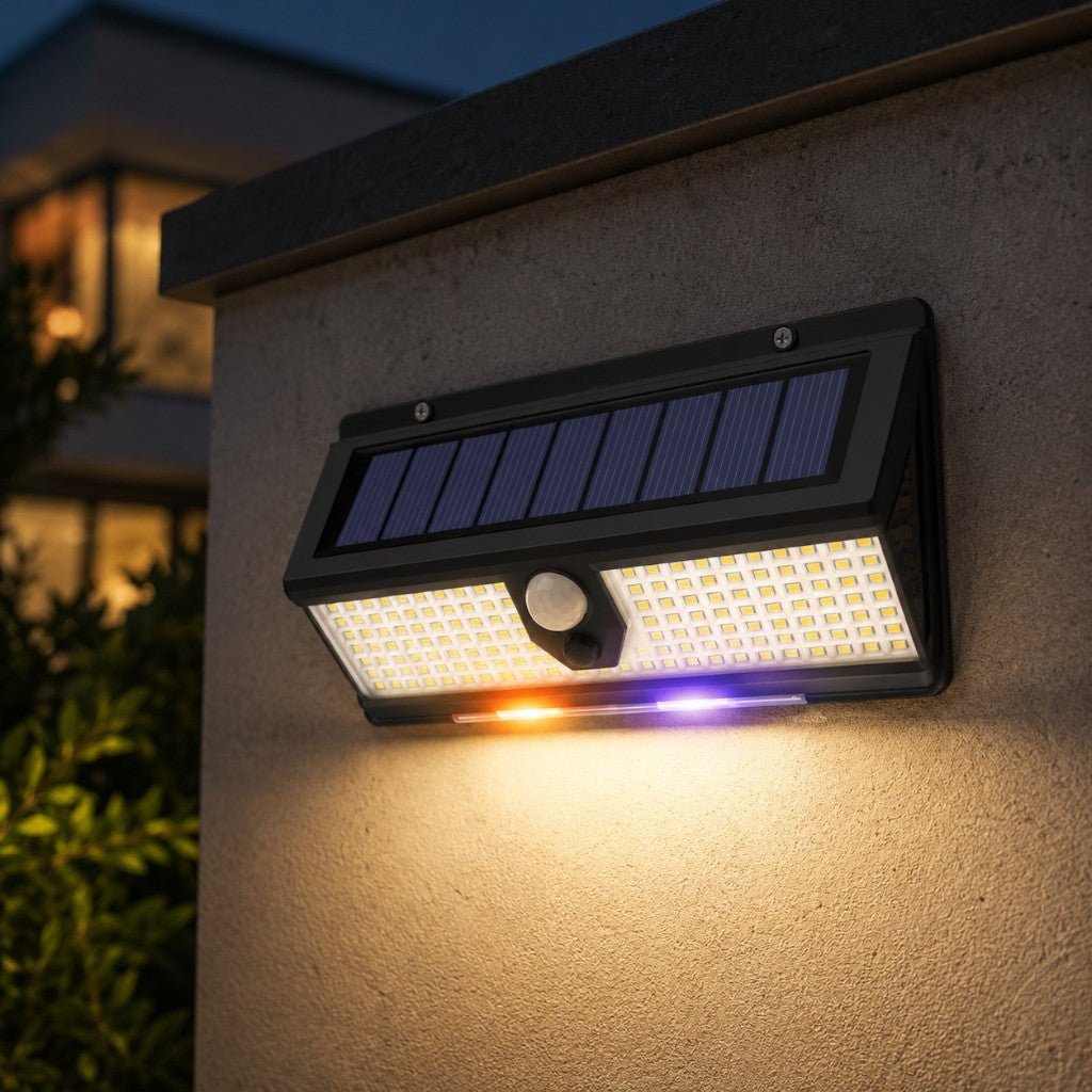 Solar Outdoor Wall Light LED PIR Motion Sensor IP65 - Lattea Global