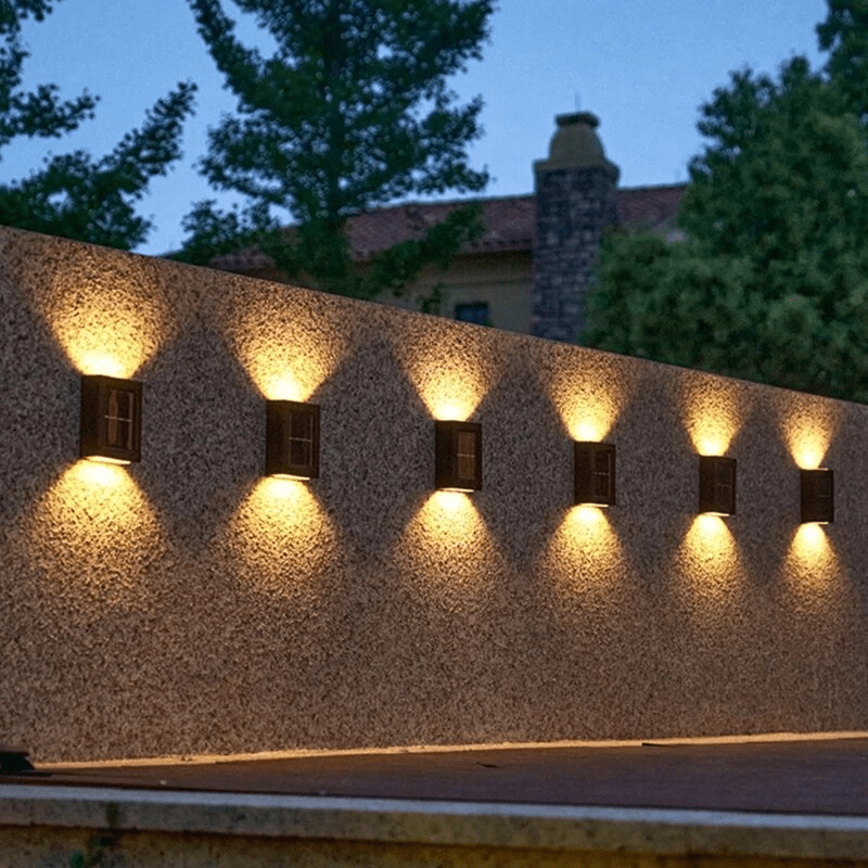 Solar Panel Powered LED Wall Lights for Outdoor - Lattea Global